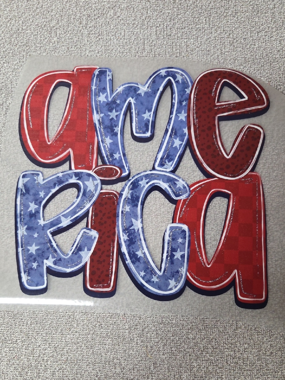 Patriotic Red & Blue 'America' Graphic DTF  You Pick Size And ColorTshirt